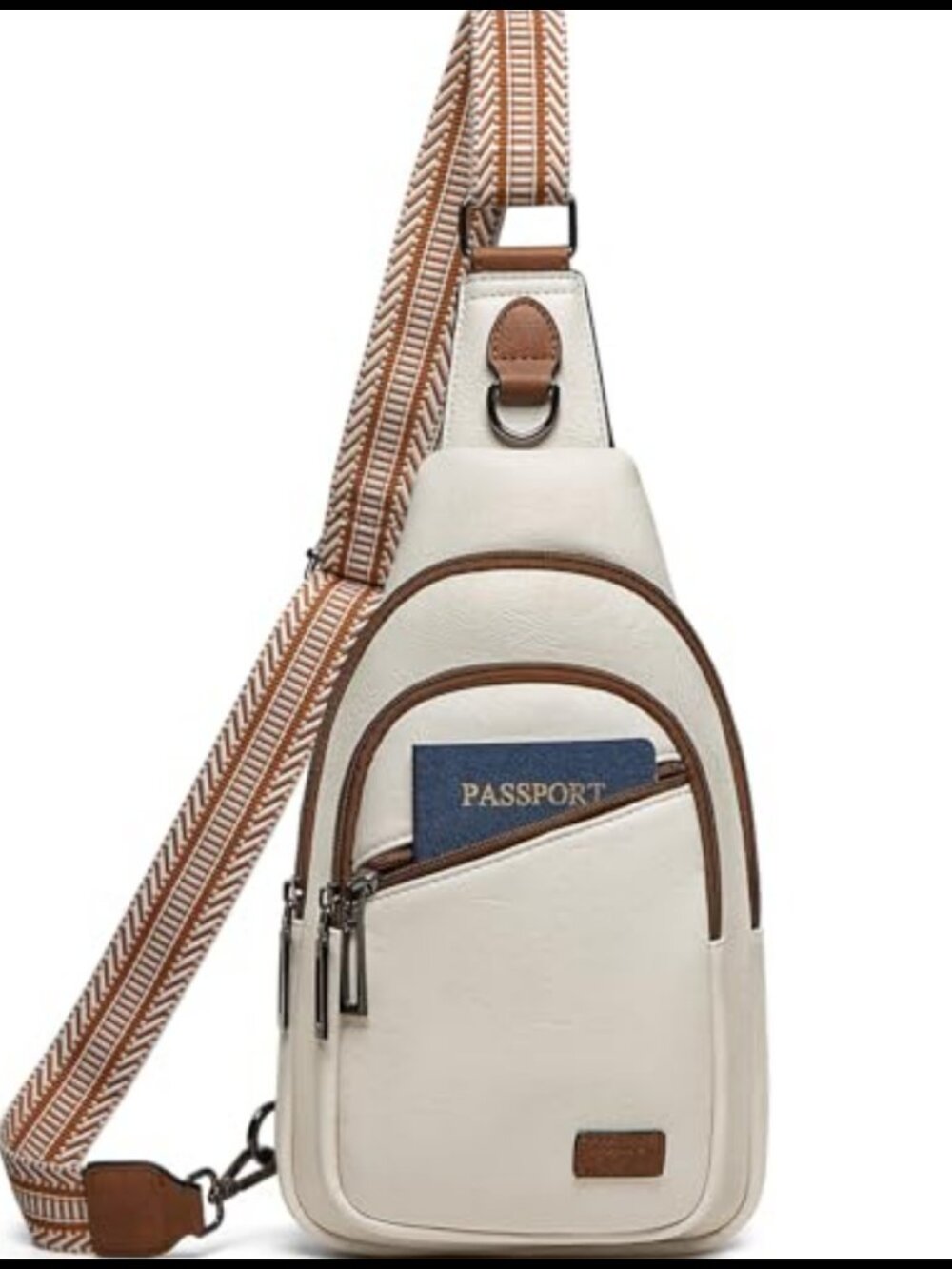PU Leather Sling Bag Crossbody Fanny Pack Multi-Pocket Travel Shoulder Bag